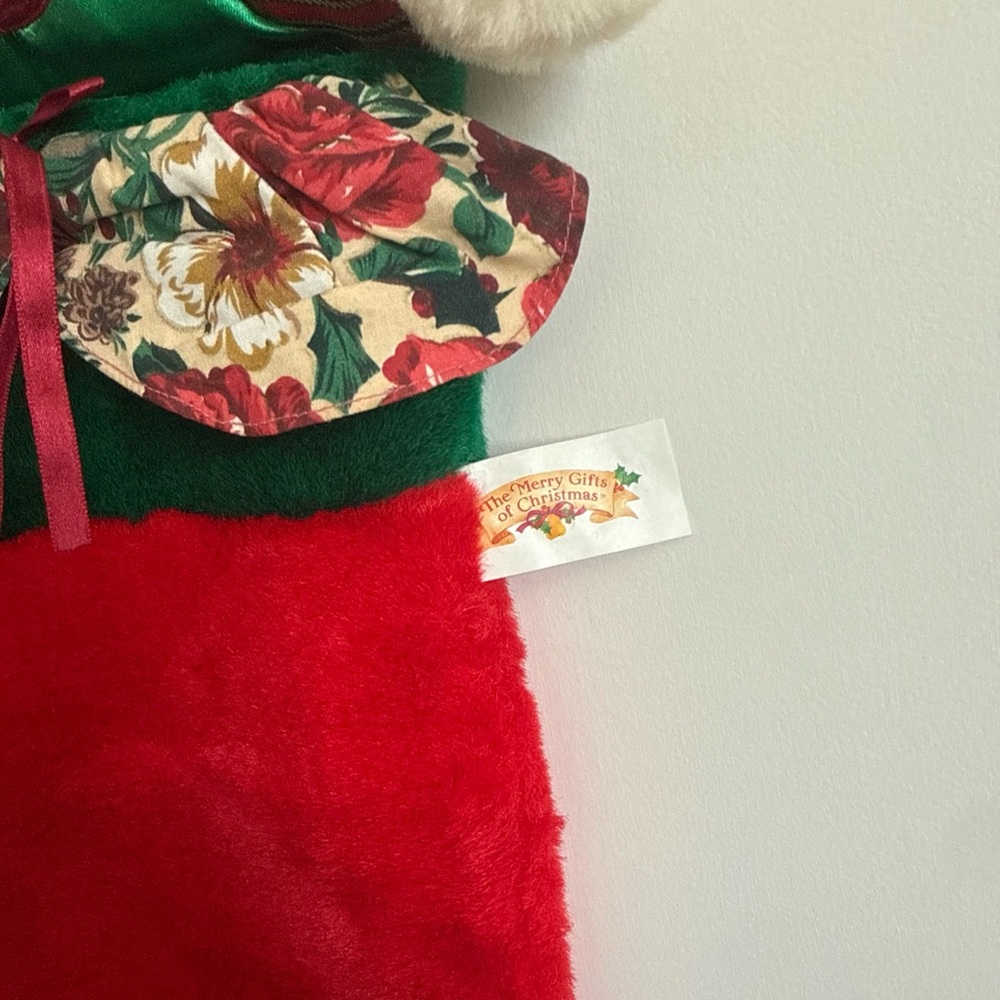 Vintage 1993 Kmart The Merry Gifts of Christmas Stocking White Teddy Bear - Picture 3 of 7